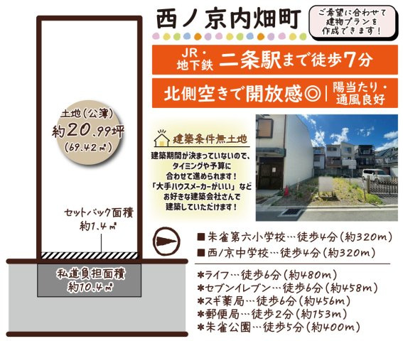 西ノ京内畑町　建築条件無土地の区画図