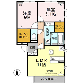 アルページュ大森　D棟の間取り