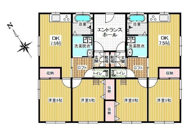 売テラスハウス　小山市東間々田の間取り