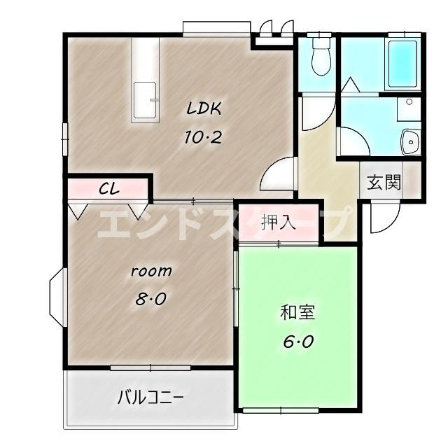 パールハイツＡの間取り|高崎、前橋のお部屋探しはエンドスケープまで！お客様の理想お聞かせ下さい♪
