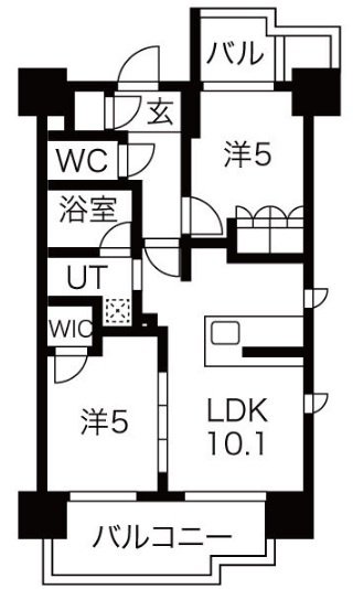 大阪市中央区瓦屋町２丁目の賃貸マンションの間取り