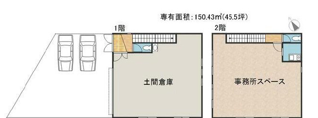 栗東市出庭の事務所の間取り