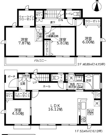 海老名市大谷南３丁目２期　新築戸建の間取り