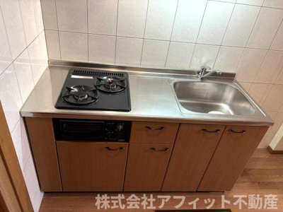 【キッチン】 | ファイングレース | 二口コンロ(グリル付)※イメージです