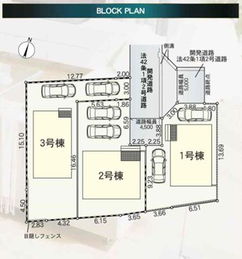 厚木市下川入第18　新築一戸建て　2号棟の区画図|配置図