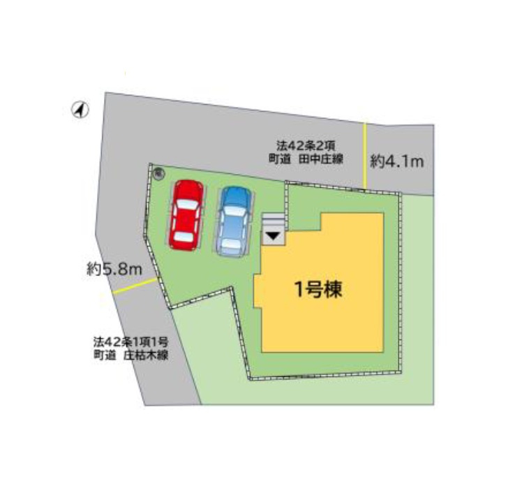 糟屋郡篠栗町庄4丁目第2-1棟（1号棟）の区画図|配置図