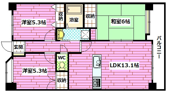 マンションリバーハンズの間取り