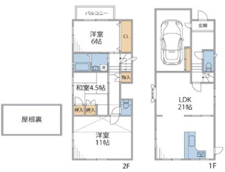 【間取り】 | 新築戸建　明石市材木町 | ２ＬＤＫ＋WIC＋S