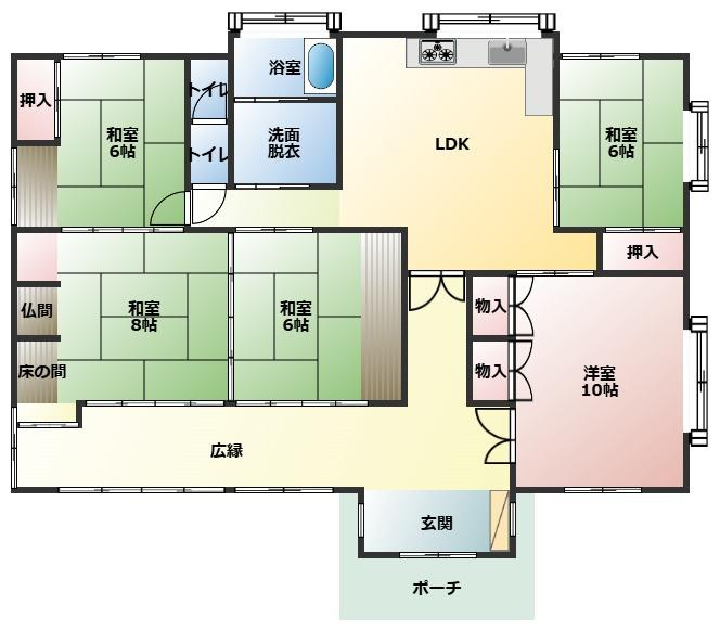 都城市五十町の中古一戸建の間取り