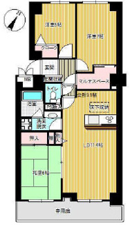 【間取り】 | 千葉市緑区土気町　リフォームマンション　JR外房線「土気駅」　徒歩7分 |  キッチン・浴室（給湯器含む）・トイレ・洗面台といった主要な水回りをすべて新品に交換しており 、入居後すぐに気持ちよく新生活を始めていただけます。