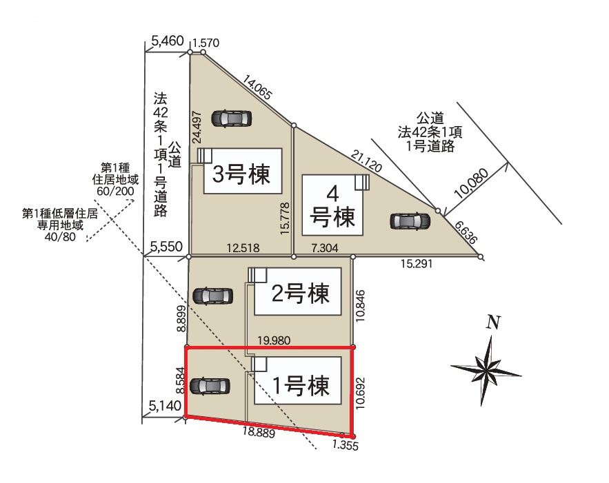 Cradlegarden　 常陸太田市増井町　第1　1の前面道路含む現地写真|敷地面積約58坪。並列駐車可能です。同メーカー完成物件の内覧、気になる他の物件と合わせての現地ご案内も可能です。お気軽にお問い合わせください。


