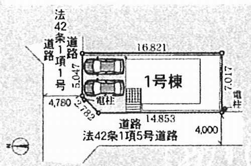平塚市山下第14  新築戸建全1棟　1号棟の区画図