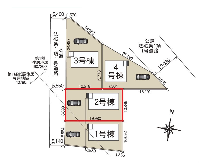 Cradlegarden　 常陸太田市増井町　第1　2の前面道路含む現地写真|敷地面積約65坪。並列駐車可能です。同メーカー完成物件の内覧、気になる他の物件と合わせての現地ご案内も可能です。お気軽にお問い合わせください。

