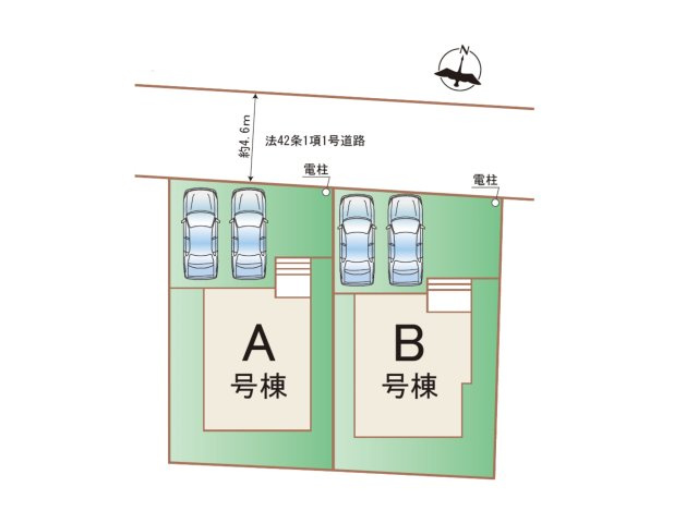 福岡市城南区樋井川5丁目第1-2棟（B号棟）の区画図|配置図（B号棟）