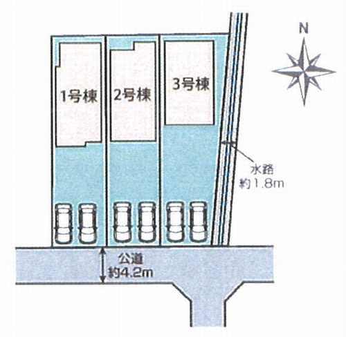 平塚市山下３丁目　新築戸建全3棟　2号棟の区画図