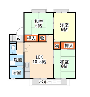 【間取り】 | サンビレッジ　B棟