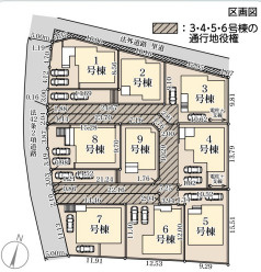 リーブルガーデン福津市花見の里3丁目1期の区画図