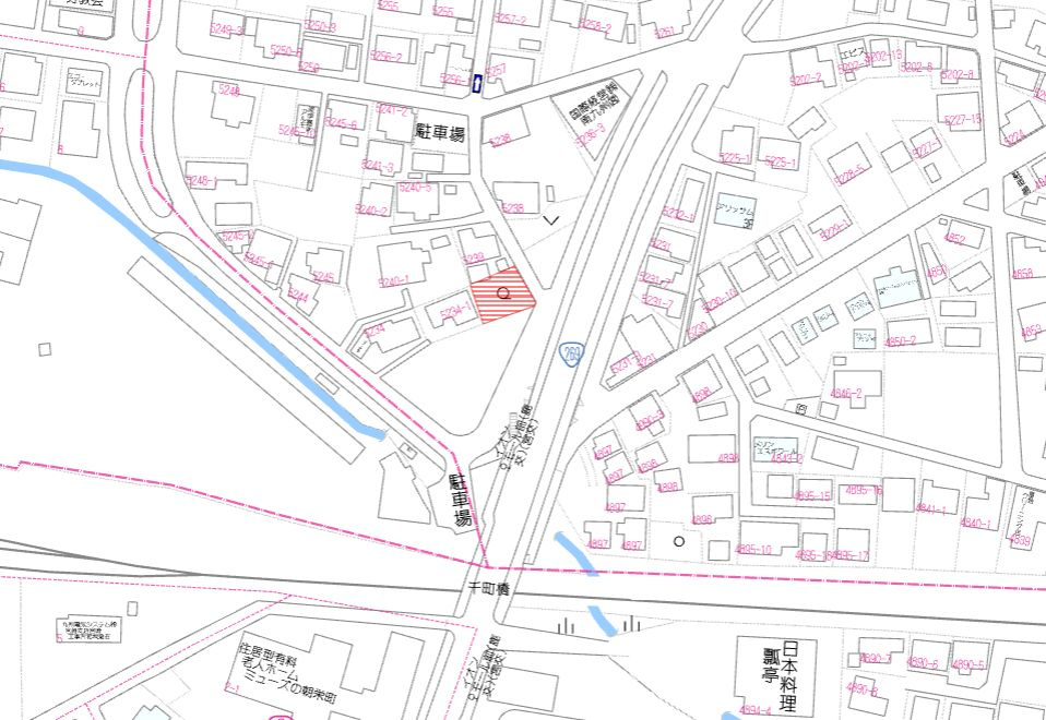 都城市千町の売地の土地図