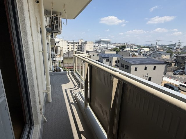 月丘団地　4号棟　のバルコニー