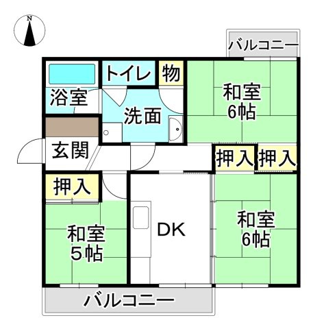 月丘団地　4号棟　の間取り