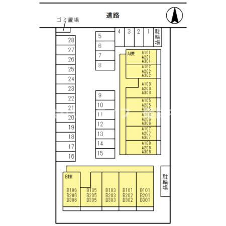 ロータス長町A棟の区画図