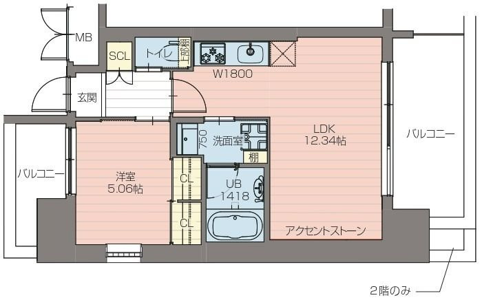 プレジオ阿波座2-8Fの間取り