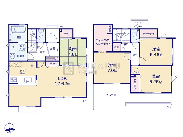 【間取り】 | リビングの大きな開口部は陽当たりの確保だけでなく、まとめ買いで大量のお買い物をした際や家具など大きな物を購入した際に便利です。