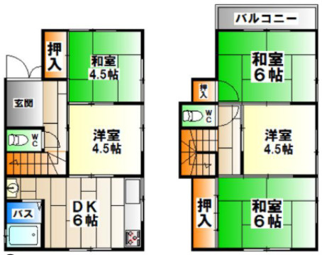 五位ノ池町３丁目貸家の間取り