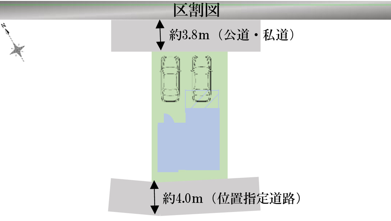 新築/新座市東３丁目の区画図|駐車場あり（車種による）