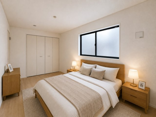 大和高田市築山第５の寝室|洋室6.2帖（画像の家具はAIによって作成したものです）