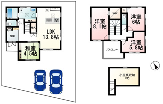 【間取り】 | 守山市小島町 　２号地