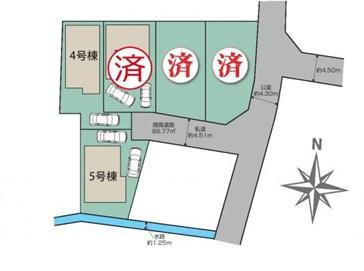 茅ヶ崎市円蔵２丁目　新築戸建　全5棟の区画図|対象5号棟