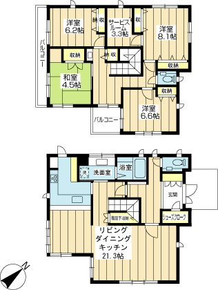 お部屋の広さだけでなく、収納量の多さも魅力の間取りです。