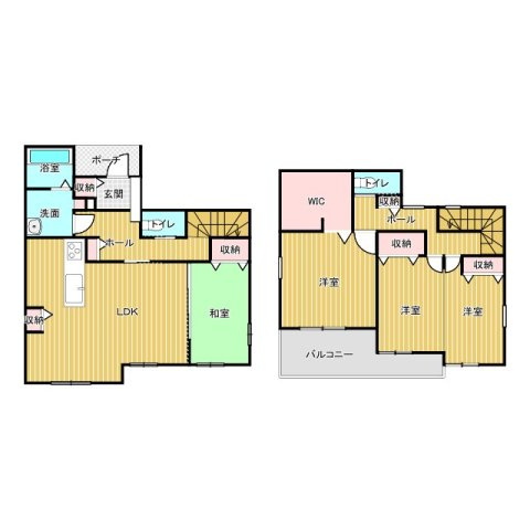 栃木市大平町富田中古戸建の間取り