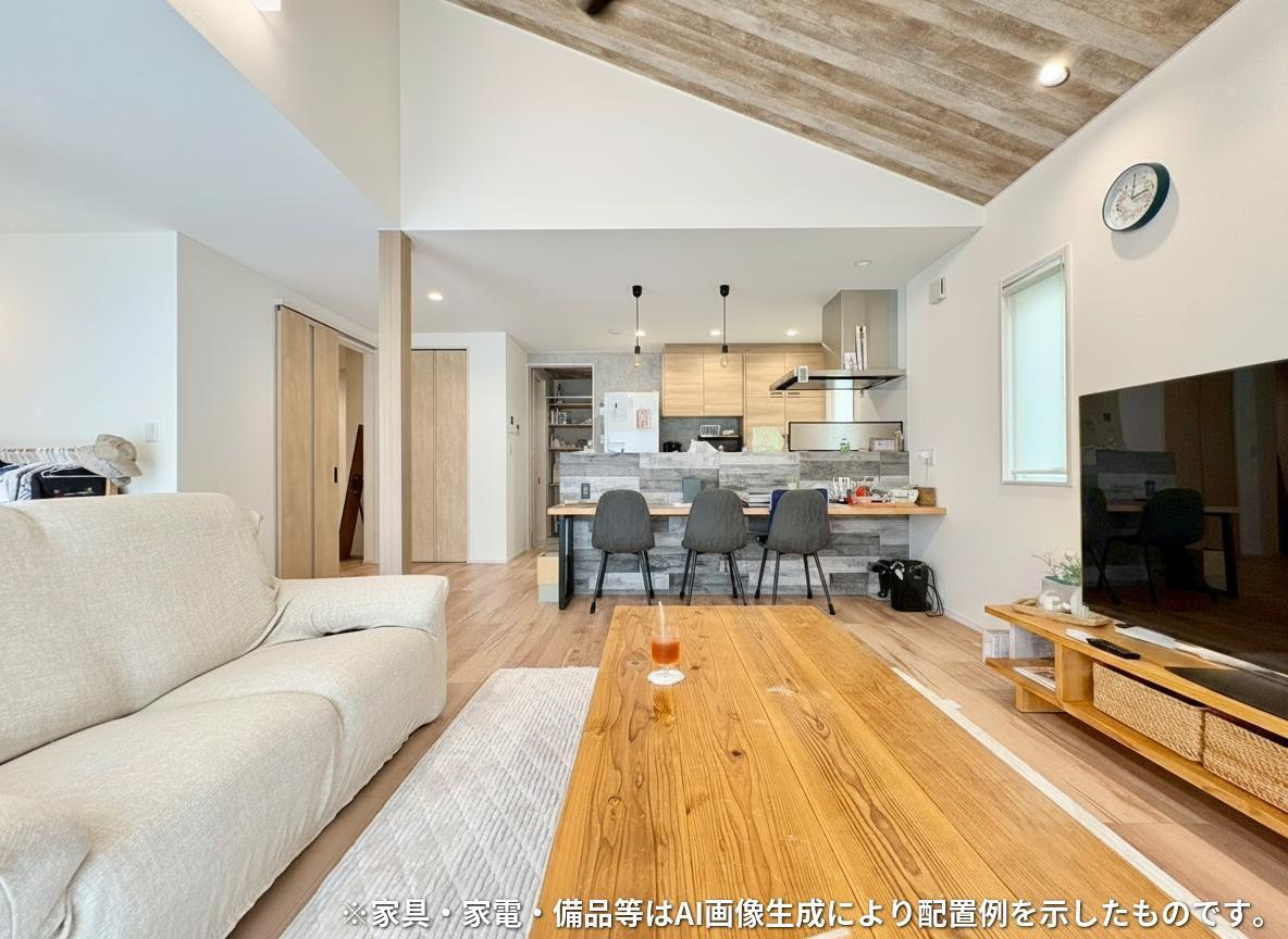かすみがうら市下稲吉　中古住宅の居間・リビング