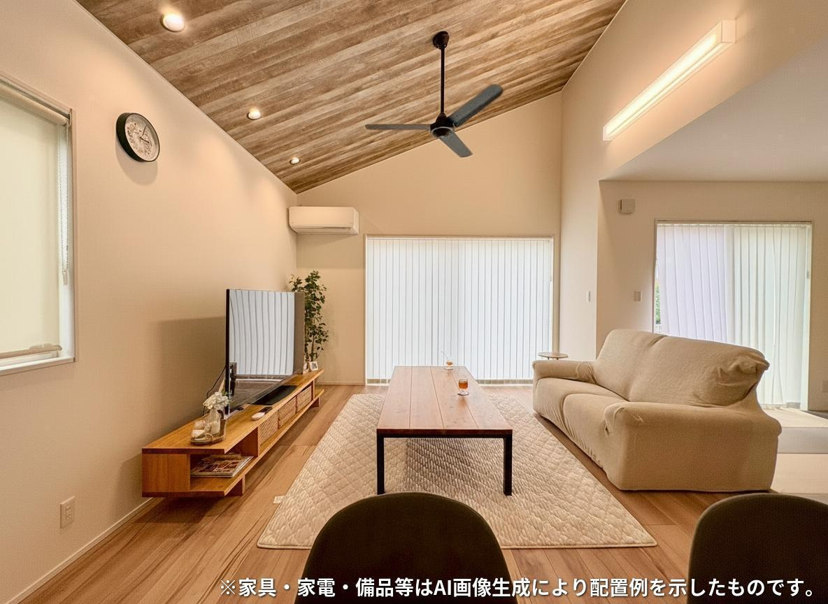 かすみがうら市下稲吉　中古住宅の居間・リビング