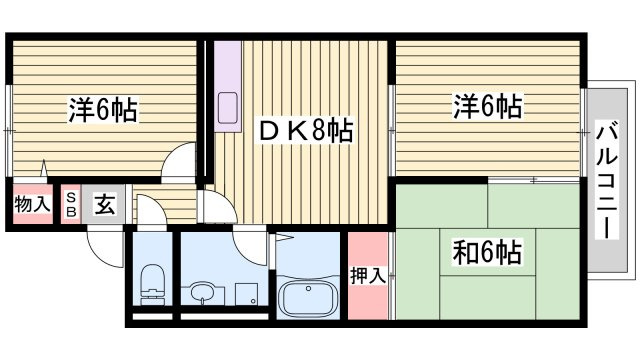 プリシェール西明石Aの間取り