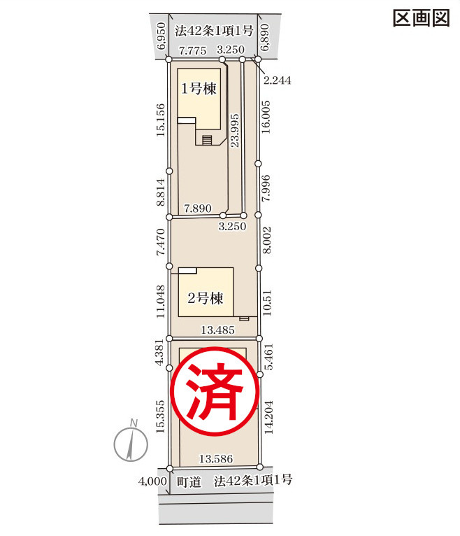 吉岡町下野田の区画図