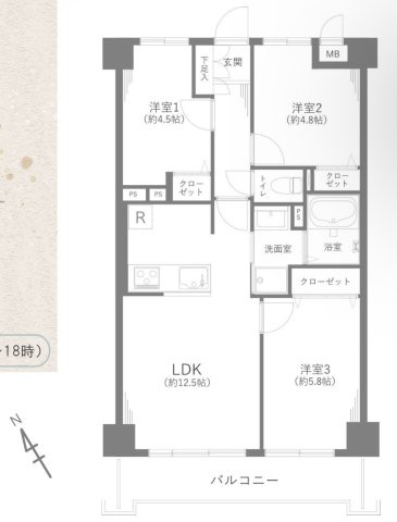 クラーク春日部壱番館の間取り|間取り