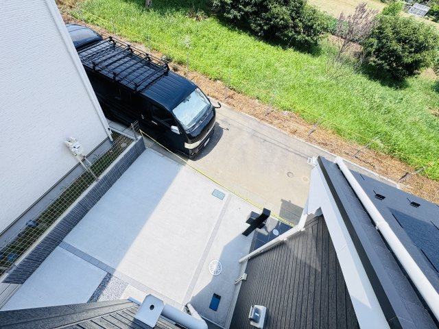 松戸市栗ヶ沢新築戸建【栗ヶ沢小学校:10分】の展望|バルコニーより道路側眺望