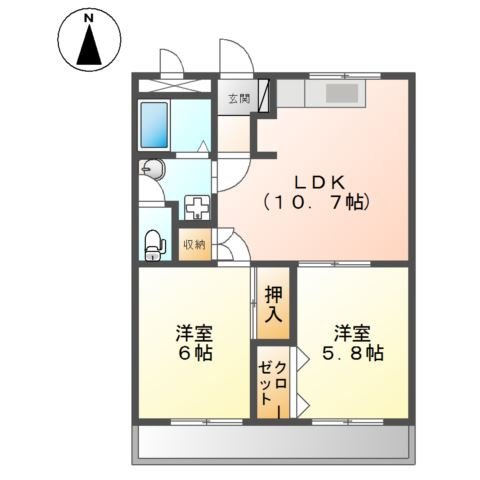グローハイツⅠの間取り