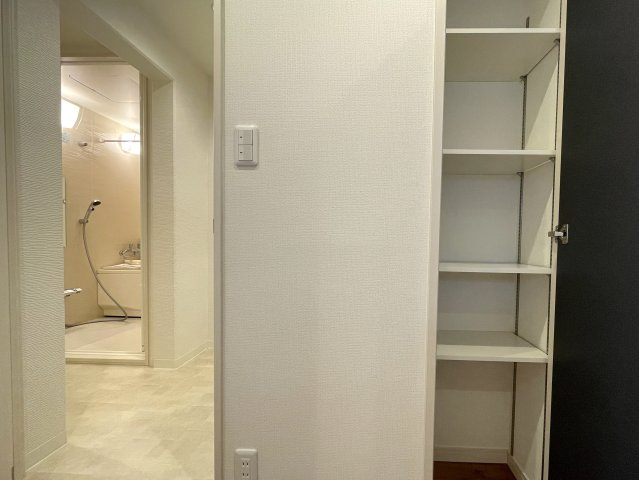 バルコニー向いに建物ありません！ってコトは、カーテンいらずの生活が実現！？１階でも１階感は無いＹＵＴＯＲＩある緑あふれる街。それが、『保土ケ谷グリーンタウンＩ棟』リノベーションの収納|小物を収納するのに便利です