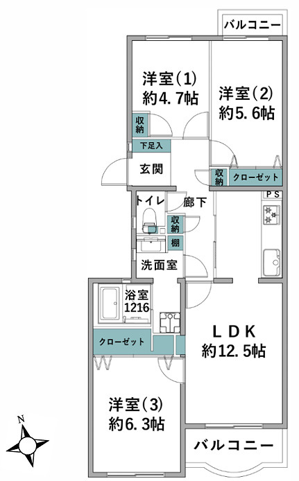 バルコニー向いに建物ありません！ってコトは、カーテンいらずの生活が実現！？１階でも１階感は無いＹＵＴＯＲＩある緑あふれる街。それが、『保土ケ谷グリーンタウンＩ棟』リノベーションの間取り