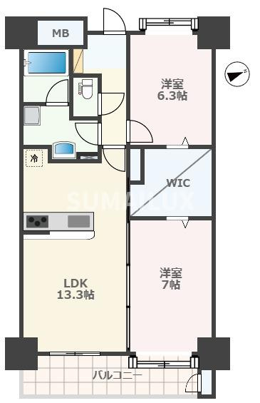 熊本市南区刈草１丁目の賃貸マンションの間取り