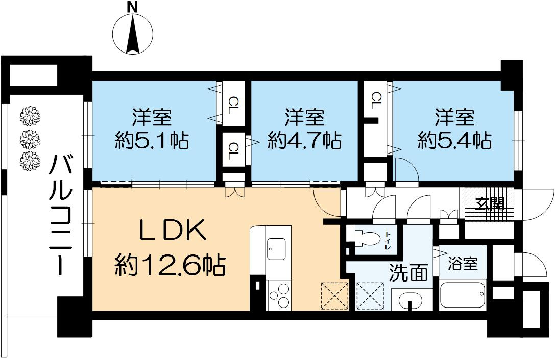 RICウエストコート4番街東棟2番館の間取り
