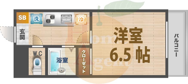 【間取り】 | ドミール新高円寺 | 1Kのお部屋です。