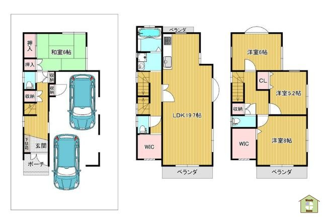 川口市前上町　中古一戸建ての間取り