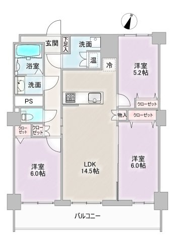 覚王山田代コーポラスB棟の間取り
