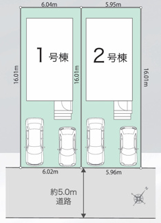 【区画図】 | 【仲介手数料無料！！】日野市東平山2丁目　新築戸建て（全2棟）1号棟　4480万円