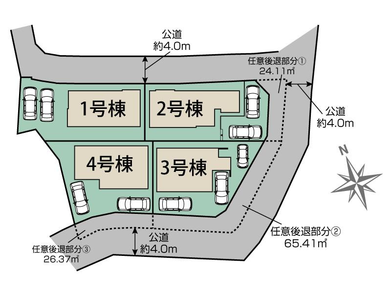 ブルーミングガーデン／合志市須屋18期／4号棟の区画図